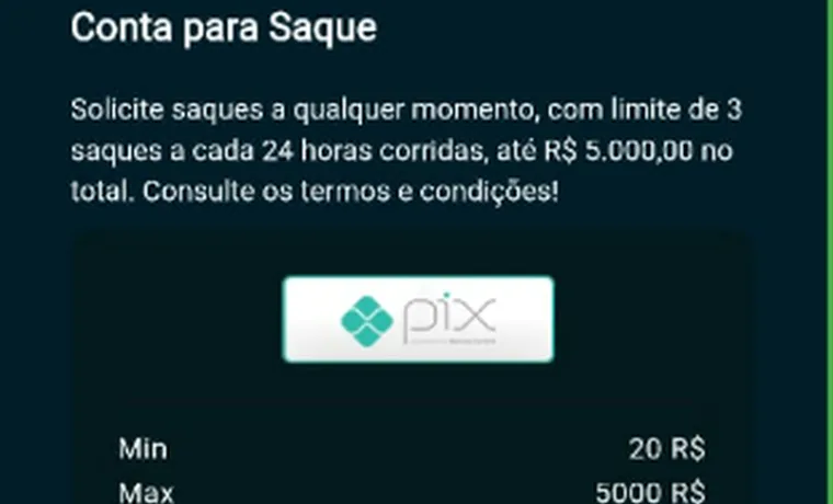 Espaço para o print da tela de saque via Pix